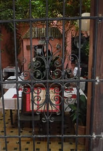 Restaurant in Santa Cruz. Jewish quarter. Seville. Juderia.