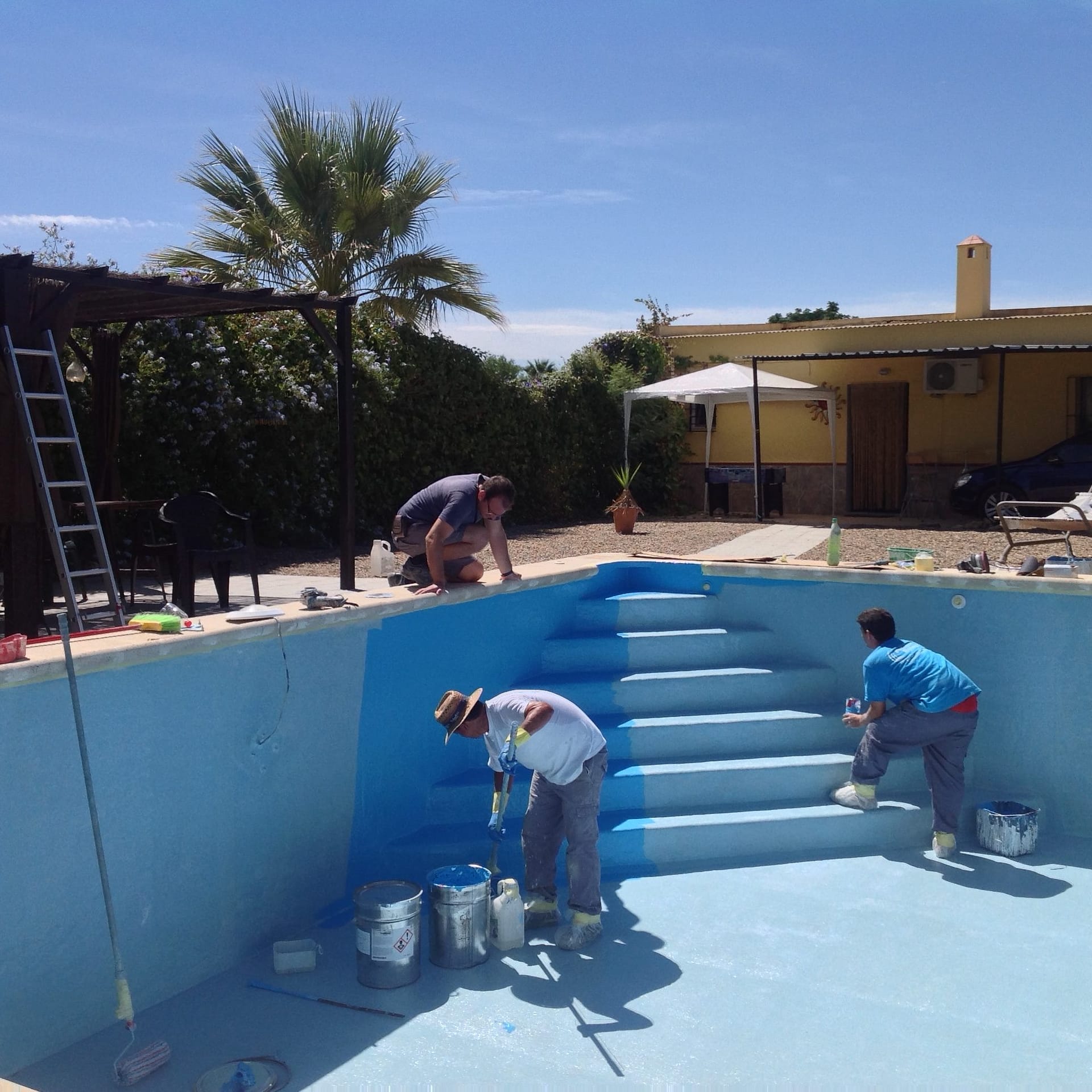 Pool paint job.