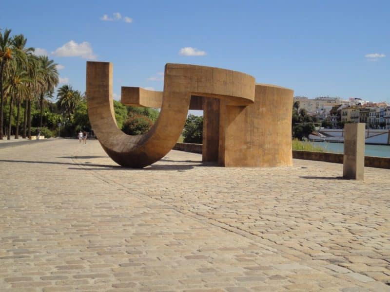 The waters edge, Seville. Monument to tolerance by the sculptor Eduardo Chillida.